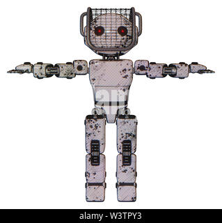 Mech contenant des éléments : ovale large tête, petits yeux led rouge, du fil de fer barbelé casque pare-soleil, lumière, exoplate exoshielding poitrine prototype prototype, la poitrine. Banque D'Images