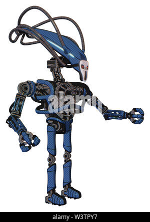Android contenant des éléments : skull head allongées, câbles, grosse poitrine, pas de poitrine, pieds ultra-léger exosuit. Matériel : blue... Banque D'Images