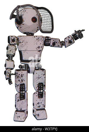 Mech contenant des éléments : ovale large tête, petits yeux led rouge, du fil de fer barbelé casque pare-soleil, lumière, exoplate exoshielding poitrine prototype prototype, la poitrine. Banque D'Images