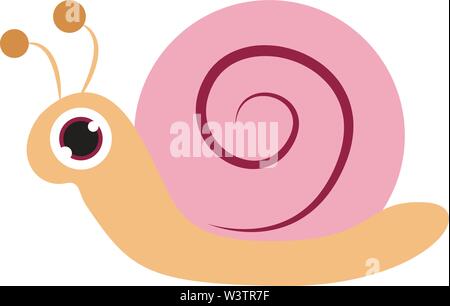 Peu de rose, de l'escargot vecteur illustration, sur fond blanc. Illustration de Vecteur