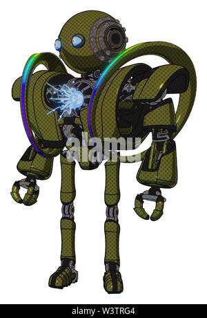 Contenant des éléments du robot : ovale large tête, yeux bleus, des bandes de fer steampunk avec des boulons, le haut de la poitrine lourde, lourde poitrine mech, spectre fusion core... Banque D'Images