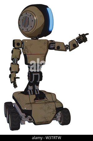 Bot contenant des éléments : tête ronde, grand pare-soleil lumière verticale, exoshielding exoplate la poitrine, poitrine, prototype 6-roues de base. Matériel : desert tan. Banque D'Images