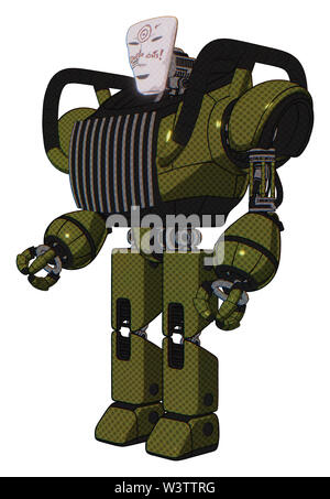 Bot contenant des éléments : masque Visage humanoïde, die design graffiti robots lourds, la partie supérieure du thorax, de la poitrine d'aération, exoplate prototype les jambes. Matériau :... Banque D'Images