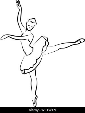 Silhouette ballerine, illustration, vecteur sur fond blanc. Illustration de Vecteur