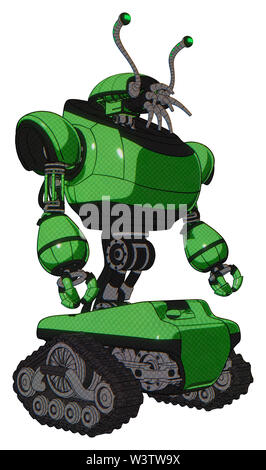 Cyborg contenant des éléments : retro double tête de caméra, les crevettes, le haut de la poitrine de la tête lourde, les voies du réservoir. Matériau : demi-teinte verte secondaire. Situation :... Banque D'Images