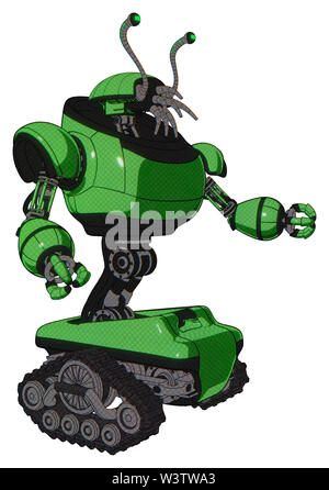 Cyborg contenant des éléments : retro double tête de caméra, les crevettes, le haut de la poitrine de la tête lourde, les voies du réservoir. Matériau : demi-teinte verte secondaire. Situation :... Banque D'Images
