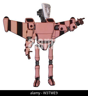 Cyborg contenant des éléments : masque de Visage humanoïde binaire, la peinture de la guerre, de la lumière, exoshielding exoplate prototype poitrine poitrine, stellar jet pack de fusée, l'aile... Banque D'Images