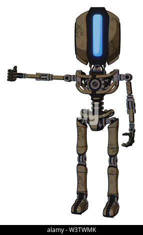 Bot contenant des éléments : tête ronde, grande visière verticale, de la lumière, pas exoshielding la poitrine poitrine, pieds ultra-léger exosuit. Matériel : desert tan. Banque D'Images