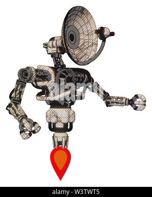 Cyborg contenant des éléments : retro double tête de caméra, antenne satellite tête, partie supérieure de la poitrine lourde, pas de poitrine, propulsion. Matériau :... demi-teinte Banque D'Images