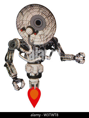 Cyborg contenant des éléments : retro double tête de caméra, antenne satellite tête, partie supérieure de la poitrine lourde, pas de poitrine, propulsion. Matériau :... demi-teinte Banque D'Images