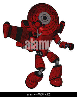 Cyborg contenant des éléments : retro double tête de caméra, chef d'antenne parabolique, de la lumière, exoshielding exoplate prototype poitrine poitrine, jet stellaire fusée d'aile. Banque D'Images