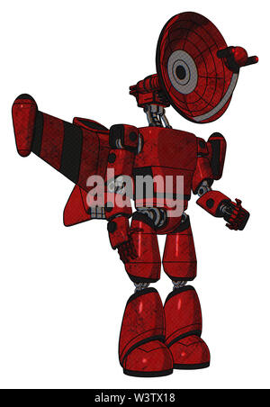 Cyborg contenant des éléments : retro double tête de caméra, chef d'antenne parabolique, de la lumière, exoshielding exoplate prototype poitrine poitrine, jet stellaire fusée d'aile. Banque D'Images