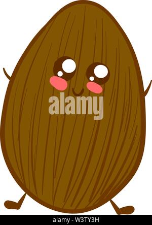 Mignon de fruits d'amandes, illustration, vecteur sur fond blanc. Illustration de Vecteur