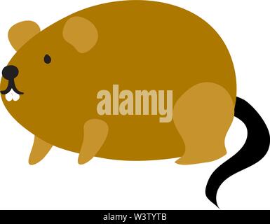 Souris Fat brown, illustration, vecteur sur fond blanc. Illustration de Vecteur
