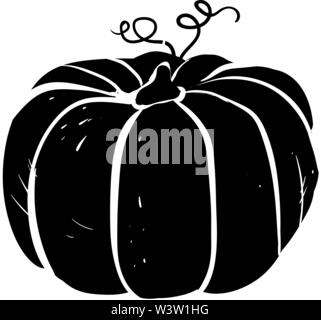 Citrouille noir, illustration, vecteur sur fond blanc Illustration de Vecteur