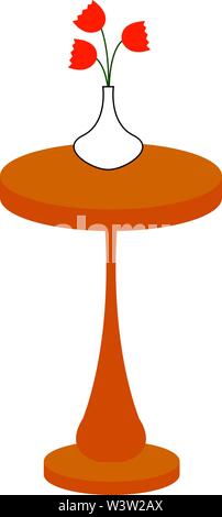 Fleur sur table, illustration, vecteur sur fond blanc Illustration de Vecteur
