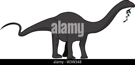 L'alimentation saine, l'Apatosaurus, vector illustration sur fond blanc. Illustration de Vecteur