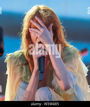 Florence et la machine, en live sur scène à Barclay card, CEST l'été, Hyde Park de Londres. 13.07.19 Banque D'Images