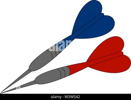 Javelin bleu et rouge, illustration, vecteur sur fond blanc. Illustration de Vecteur