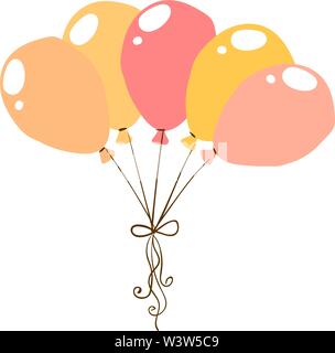 Des ballons multicolores, illustration, vecteur sur fond blanc. Illustration de Vecteur