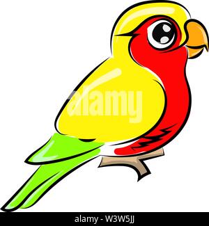 Cute little parrot, illustration, vecteur sur fond blanc. Illustration de Vecteur