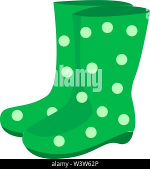 Bottes en caoutchouc vert, illustration, vecteur sur fond blanc. Illustration de Vecteur