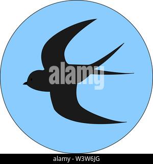 Flying Swallow, illustration, vecteur sur fond blanc. Illustration de Vecteur