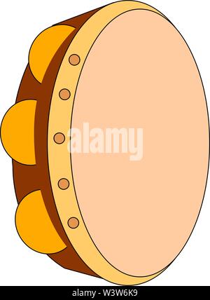 Instrument tambourin, illustration, vecteur sur fond blanc. Illustration de Vecteur