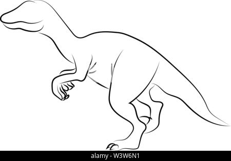 Dessin de dinosaure, illustration, vecteur sur fond blanc. Illustration de Vecteur