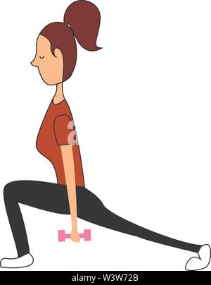 Femme d'entraînement, illustration, vecteur sur fond blanc. Illustration de Vecteur