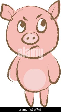 Porc en colère, illustration, vecteur sur fond blanc. Illustration de Vecteur