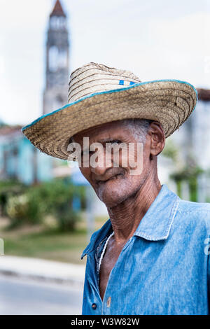 Portrait de l'homme de Cuba à Trinidad, Cuba Banque D'Images