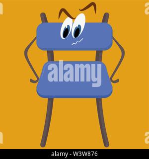 Chaise bleue, illustration, vecteur sur fond blanc. Illustration de Vecteur