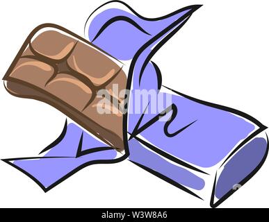 Enveloppement au chocolat en violet , illustration, vecteur sur fond blanc. Illustration de Vecteur
