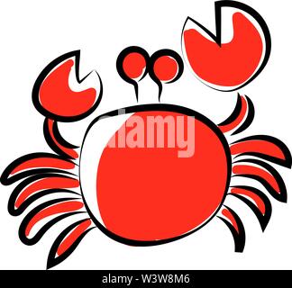 Crabe rouge, illustration, vecteur sur fond blanc. Illustration de Vecteur