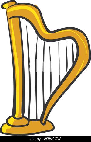 Harpe d'or, de l'illustration, vecteur sur fond blanc. Illustration de Vecteur