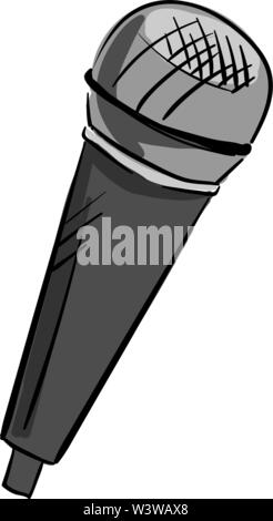 Microphone gris, illustration, vecteur sur fond blanc. Illustration de Vecteur
