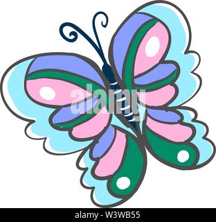 Papillon multicolore, illustration, vecteur sur fond blanc. Illustration de Vecteur