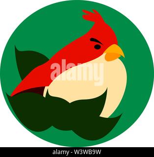 Cardinal rouge, illustration, vecteur sur fond blanc. Illustration de Vecteur