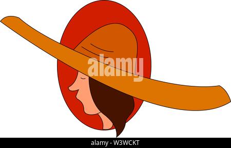 Femme avec sombrero, illustration, vecteur sur fond blanc. Illustration de Vecteur