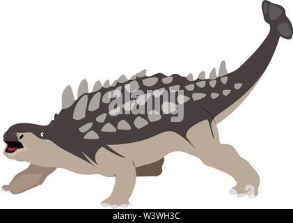 L'Ankylosaurus, illustration, vecteur sur fond blanc. Illustration de Vecteur
