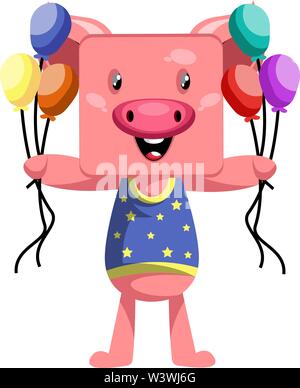 Exploitation porcine De ballons, illustration, vecteur sur fond blanc. Illustration de Vecteur