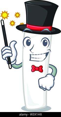 Chalk magicien caricature en face de bord vector illustration Illustration de Vecteur