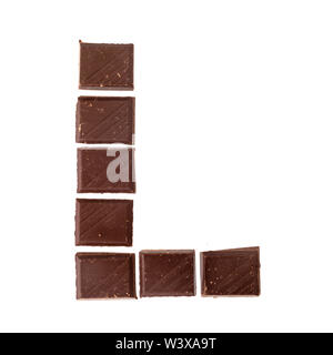 Isoler, l'alphabet lettre chocolat Banque D'Images