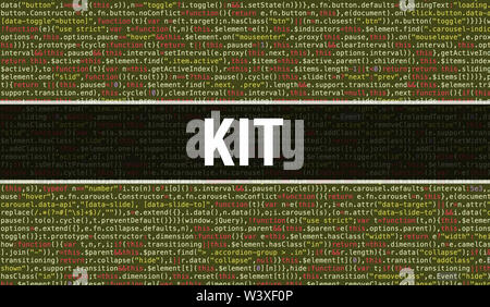 Texte Kit écrit sur les codes de programmation résumé technologie historique de concepteur de logiciel et l'ordinateur d'un script. Concept de kit code sur écran d'ordinateur Banque D'Images