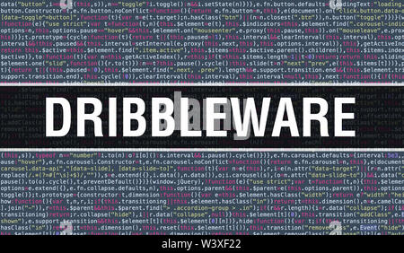 Texte Dribbleware rédigé le code de programmation résumé technologie historique de concepteur de logiciel et l'ordinateur d'un script. Dribbleware notion de code sur Banque D'Images