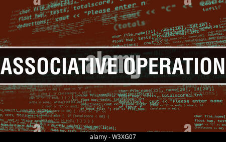 Fonctionnement associatif texte écrit sur les codes de programmation résumé technologie historique de concepteur de logiciel et l'ordinateur d'un script. Fonctionnement associatif Banque D'Images