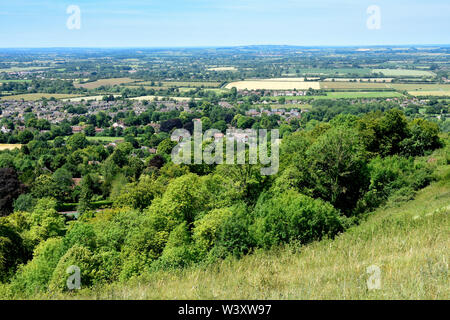 Chiltern Hills - vue de Whiteleaf Hill - plus de Aylesbury Plain Banque D'Images