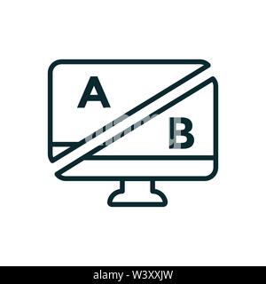 L'essai, essai, l'icône de recherche avec des lettres A et B Illustration de Vecteur