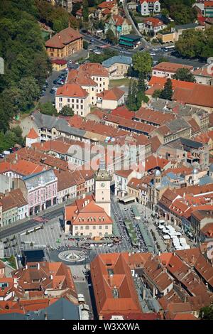 Vue de la ville de la montagne locale, Brasov, en Transylvanie, Roumanie Banque D'Images